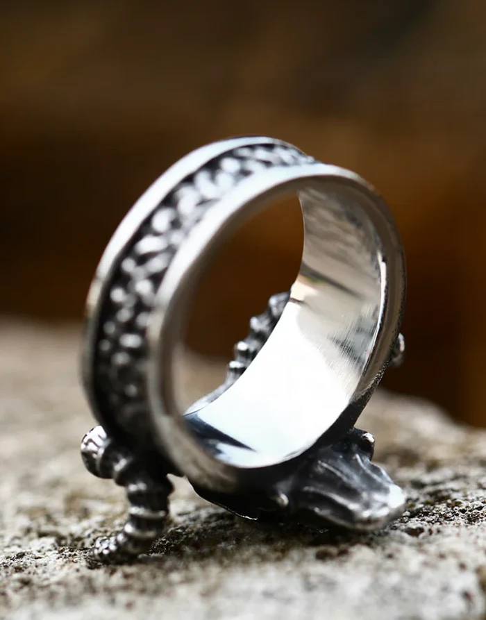 Techwear Ram Skull Ring