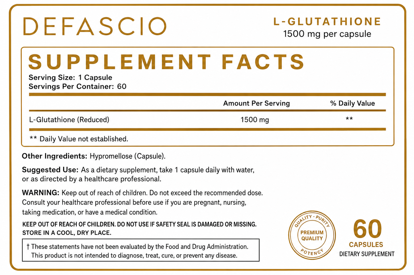 1500mg Glutathione Skin Brightening Complex