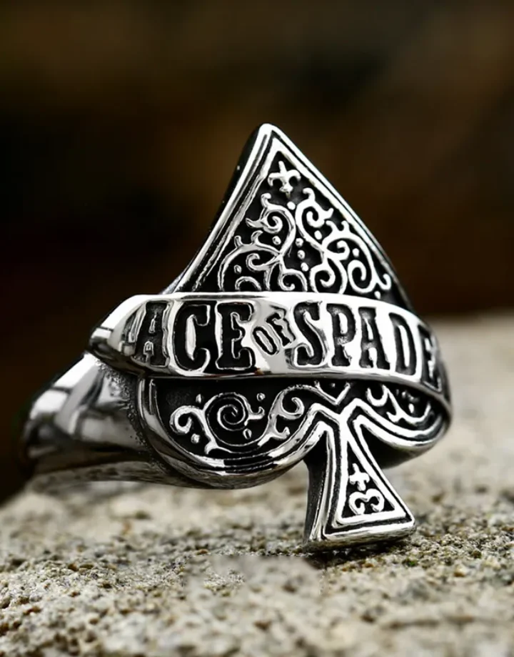 Techwear Ace of Spades Ring
