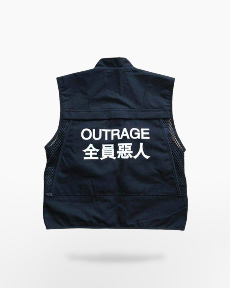 Techwear black tactical vest streetwear