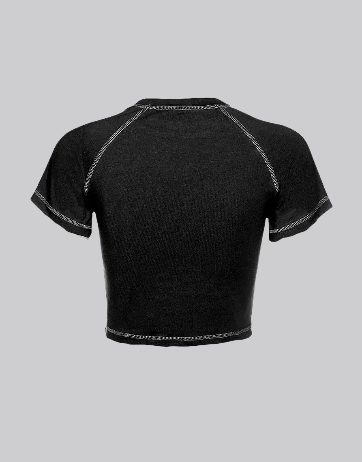 Techwear Cute Goth Crop Top