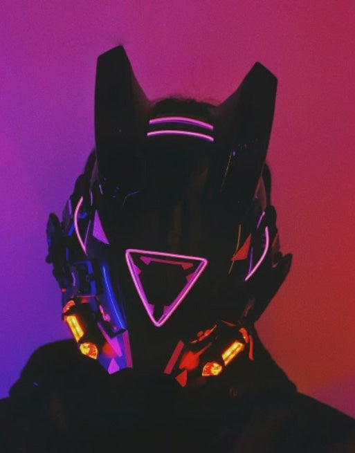 Techwear Cyberpunk Futuristic Helmet With Led
