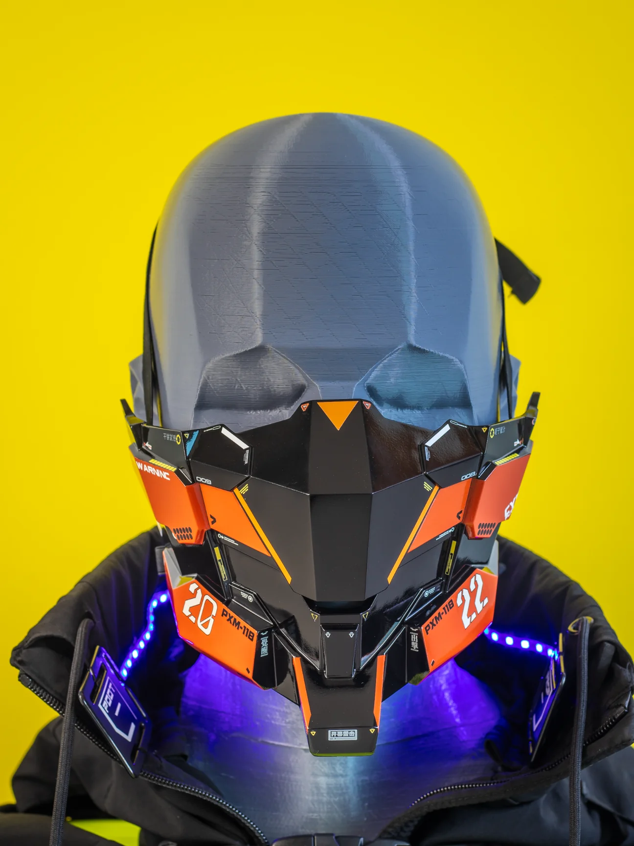Techwear Orange Cyberpunk Mask