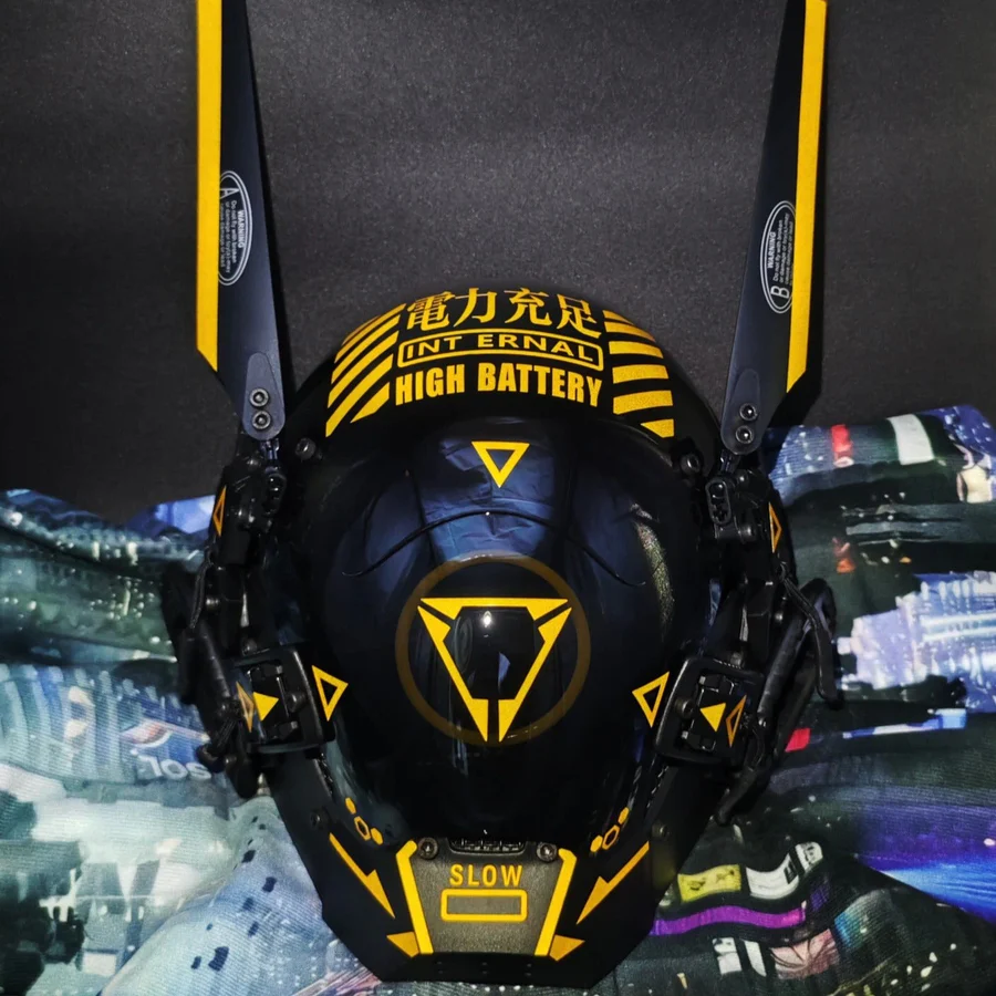 Techwear Cyberpunk High Battery Helmet