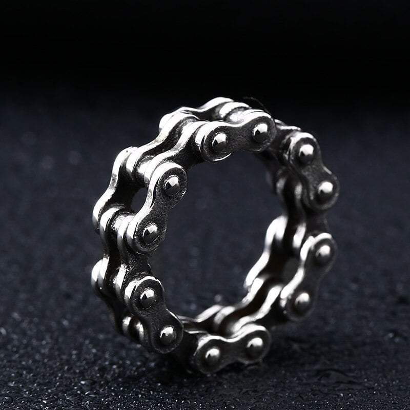 Techwear Silver Chain Ring