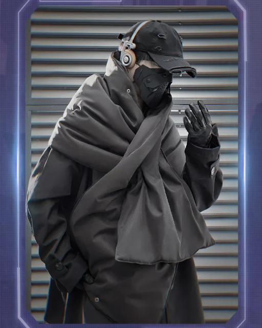 Techwear Coat With Detachable Shoulder Cape