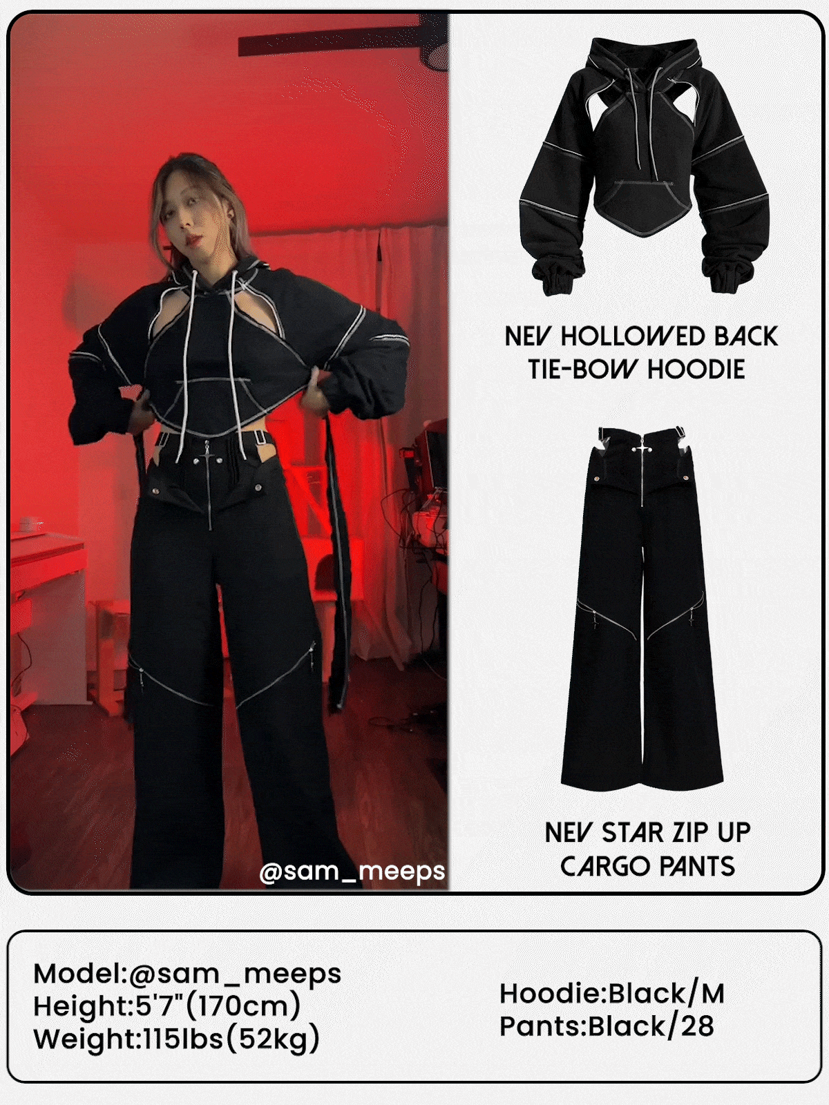Hollowed Back Tie-Bow Hoodie