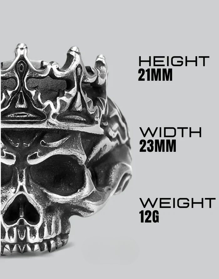 Techwear King Skull Ring