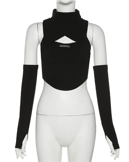 Techwear Hollow Out Crop Top