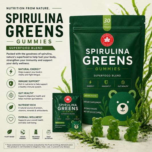 Spirulina Greens Gummies | Superfood Blend (30 Servings)