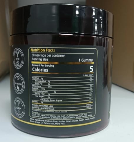 Shilajit Gummies – 30 Count | Fulvic Acid & Trace Minerals | Vegan, Non-GMO | Natural Flavor Gummies