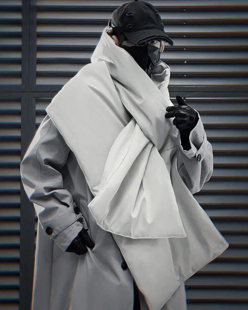 Techwear Coat With Detachable Shoulder Cape