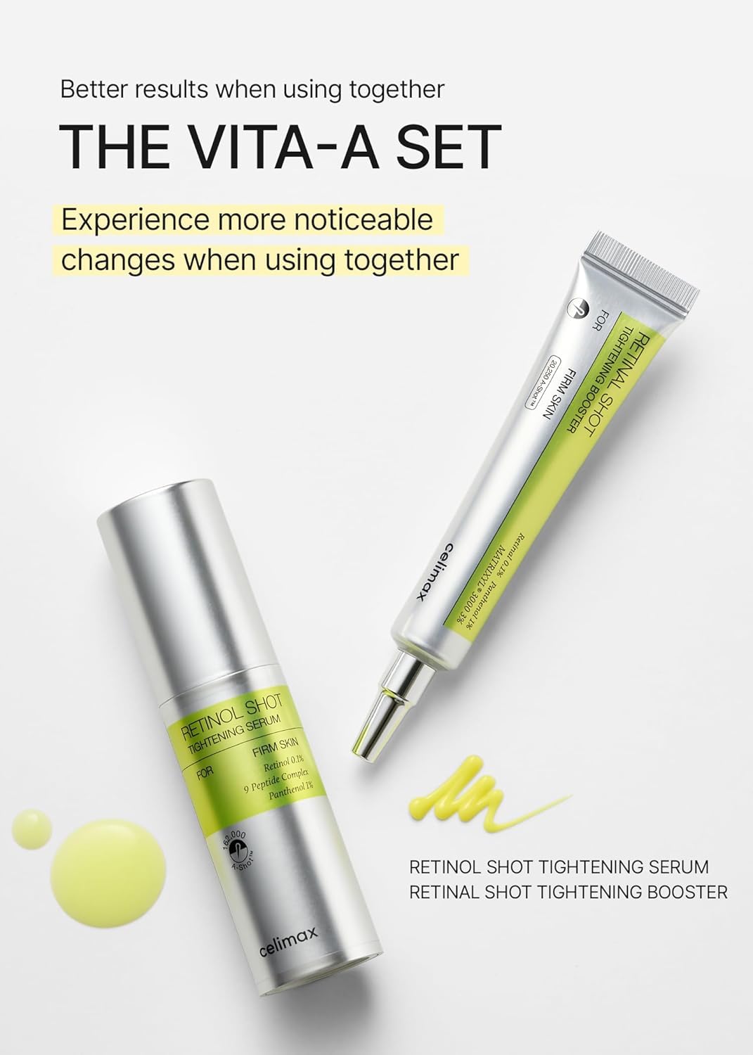 celimax Retinal Booster 15ml + Retinol Serum 30ml | 0.1 Retinal, 3% Matryxyl with Pure Vitamin A Retinol | Pore Minimizer, Wrinkles & Fine Lines, Firmer Skin, Korean Anti-aging Gifts for Women