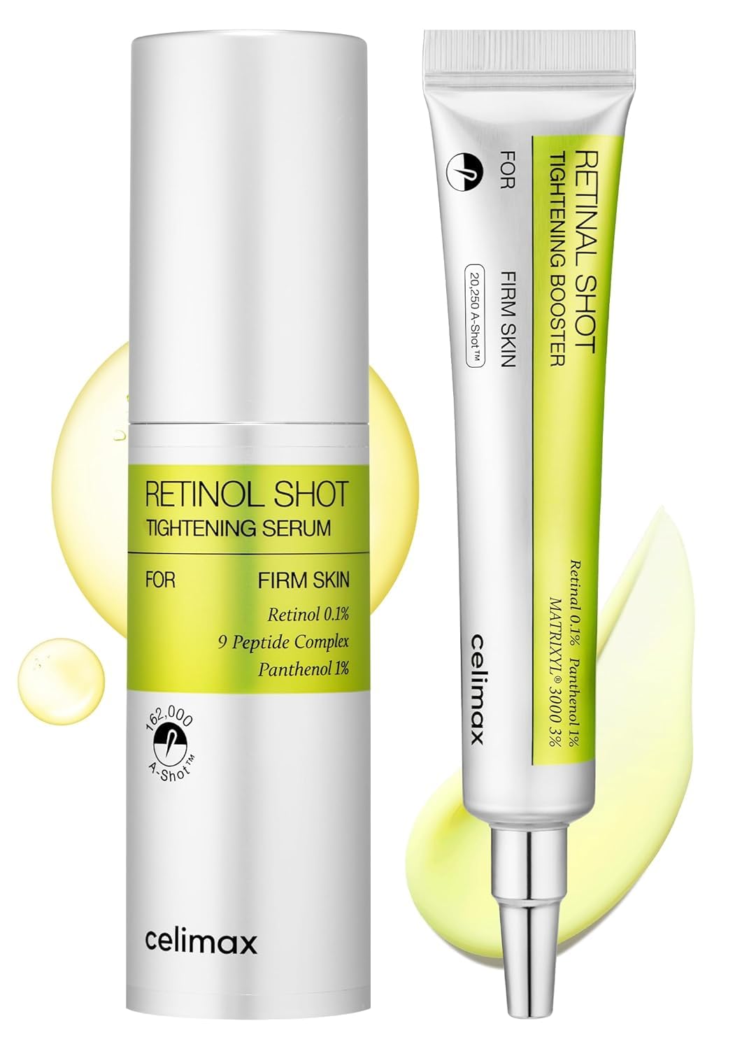 celimax Retinal Booster 15ml + Retinol Serum 30ml | 0.1 Retinal, 3% Matryxyl with Pure Vitamin A Retinol | Pore Minimizer, Wrinkles & Fine Lines, Firmer Skin, Korean Anti-aging Gifts for Women
