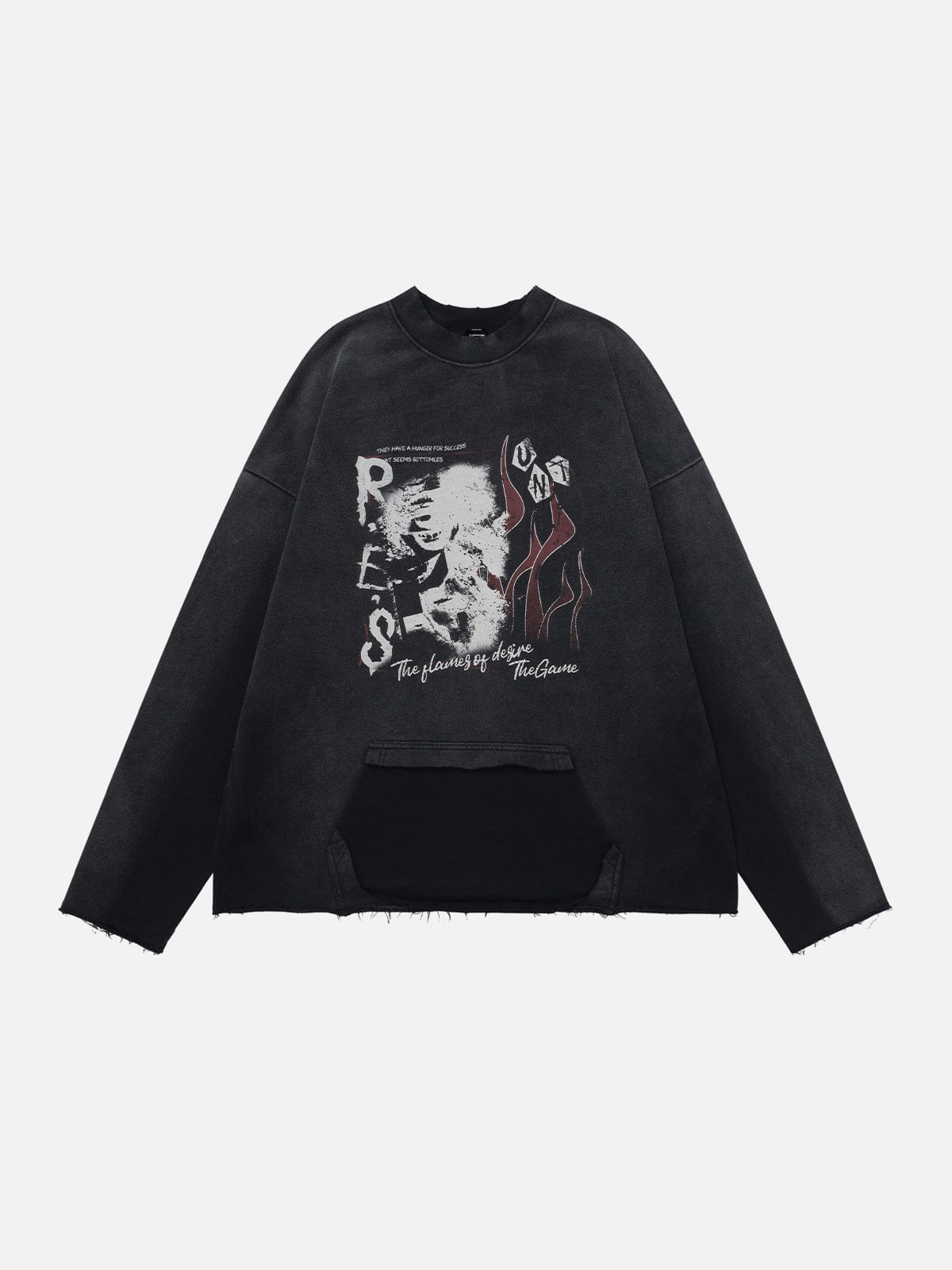 Flame Blurring Print Long Sleeve Tee