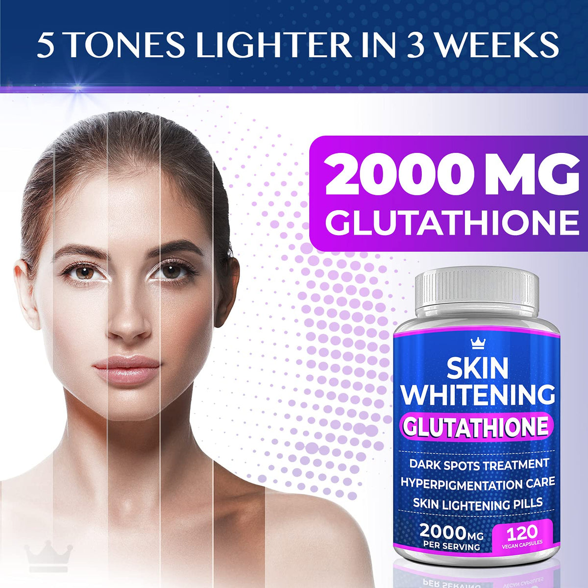 2000mg Glutathione Skin Brightening Complex