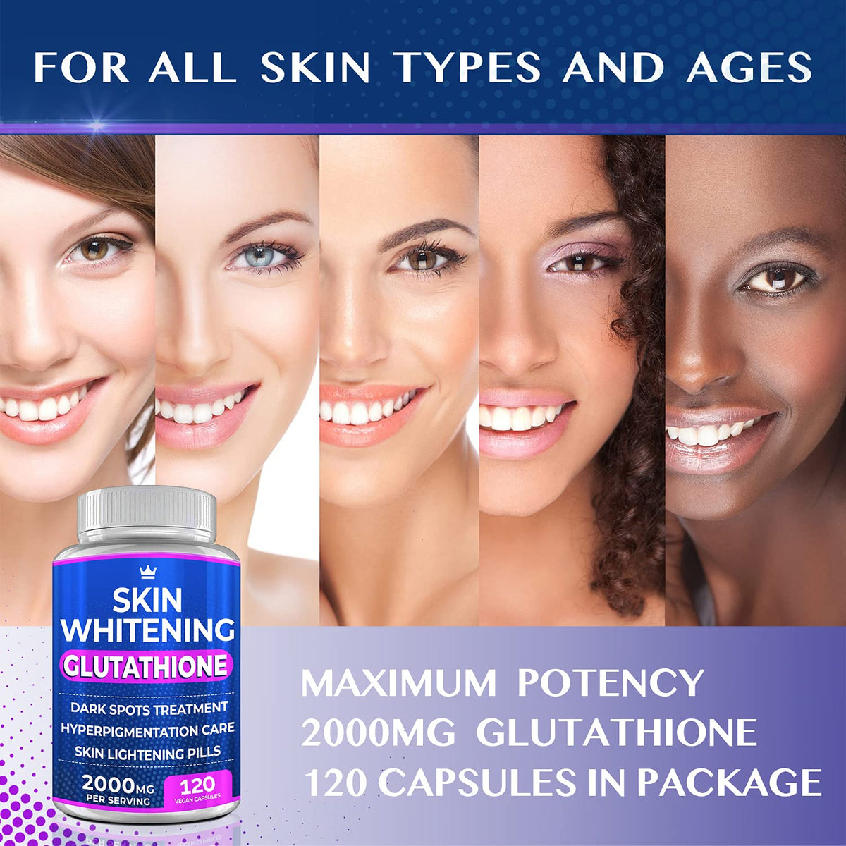 2000mg Glutathione Skin Brightening Complex