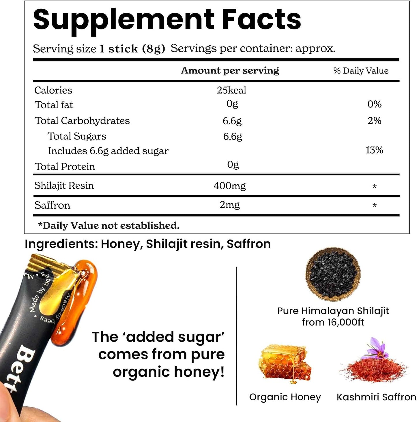 Better Alt Pure Himalayan Shilajit Sticks with Organic Honey, Saffron | Easy to Consume Shilajit| 30 Sticks for Energy Boost & Immune Support, 85+ Trace Minerals, 75%+ Fulvic Acid