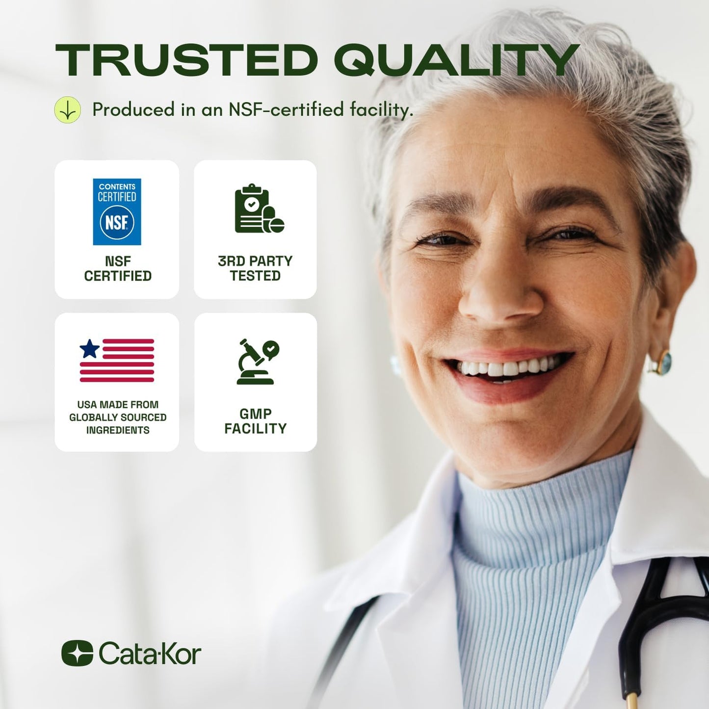 Cata-Kor NMN Supplement – 4-in-1 NAD Supplement with Quercetin | TMG | Resveratrol – NMNH Alternative – Supports Cellular Energy & NAD+ Level – 60 Capsules – Third-Party Tested (1 Pack)
