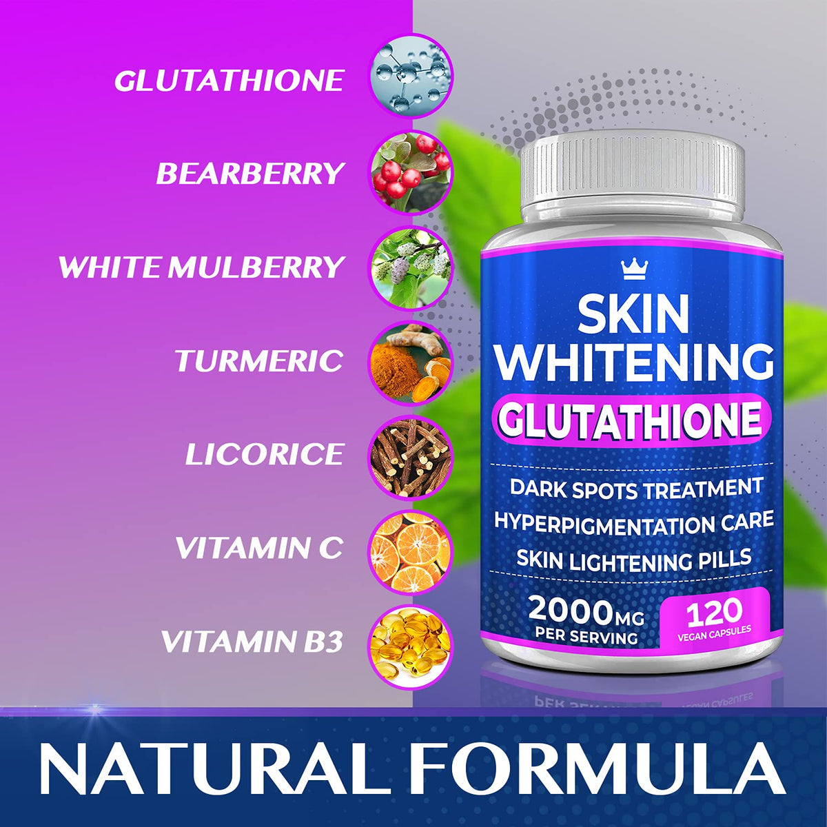 2000mg Glutathione Skin Brightening Complex