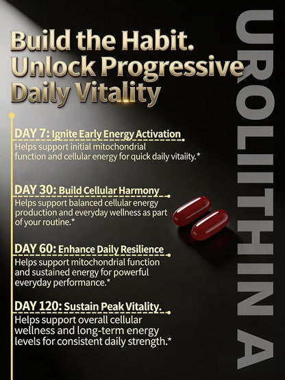 Advanced 6-in-1 Urolithin A Supplement with Liposomal NAD+, Trans-Resveratrol, Ubiquinol (CoQ10), TMG, PQQ for Mitochondrial Function & Cellular Energy Support, 120 Softgels