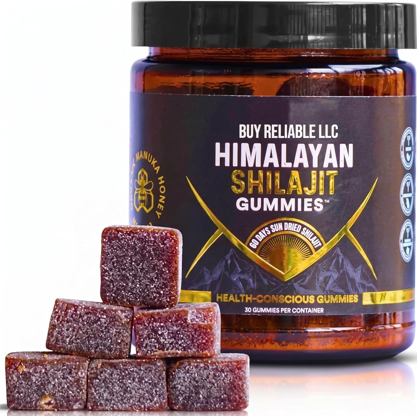 Shilajit Gummies – 30 Count | Fulvic Acid & Trace Minerals | Vegan, Non-GMO | Natural Flavor Gummies
