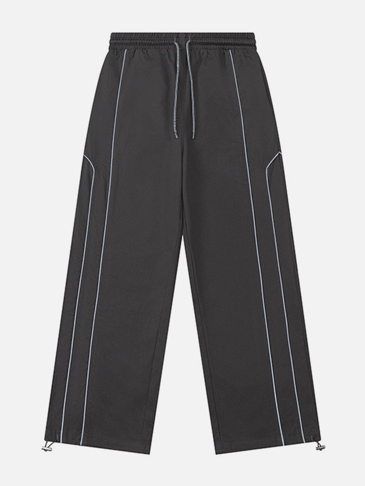 Solid Reflective Strip Drawstring Pants