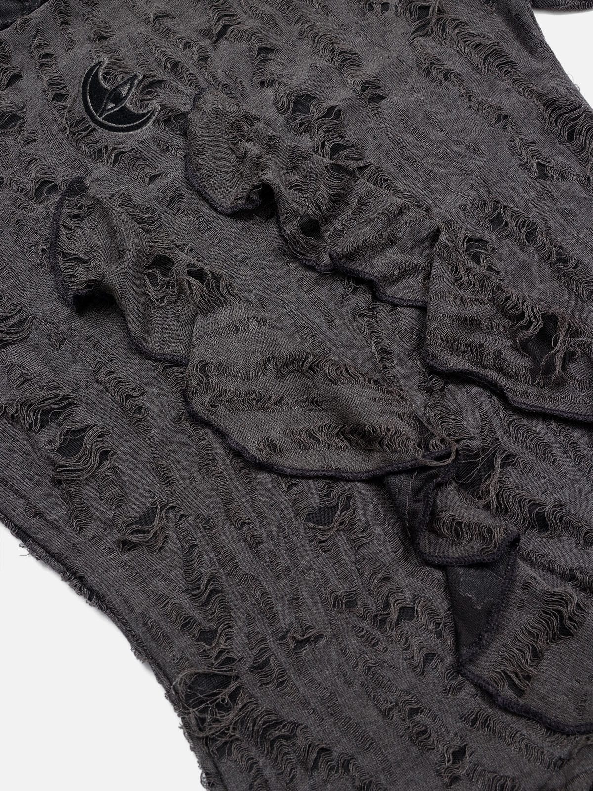 Irregular Hem Knit Hoodie