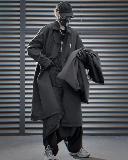 Techwear Coat With Detachable Shoulder Cape