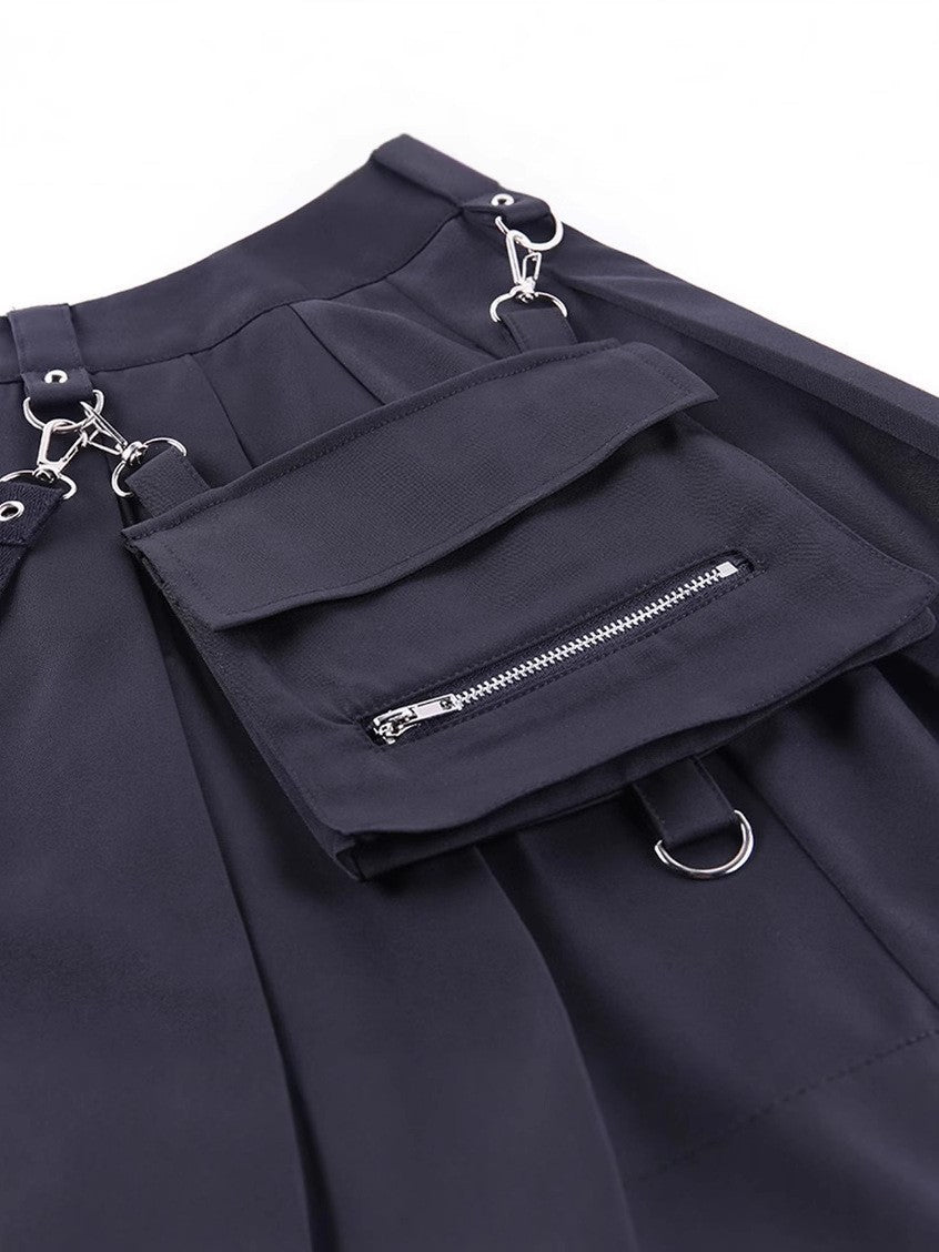 Black Cargo Skirt