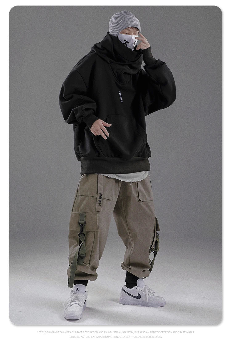 High collar hoodie techwear