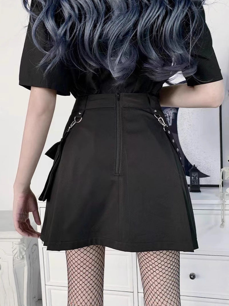 Black Cargo Skirt