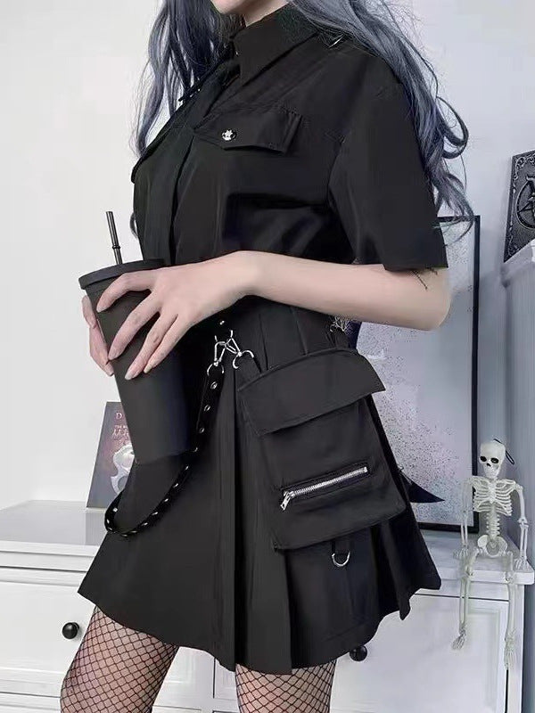Black Cargo Skirt