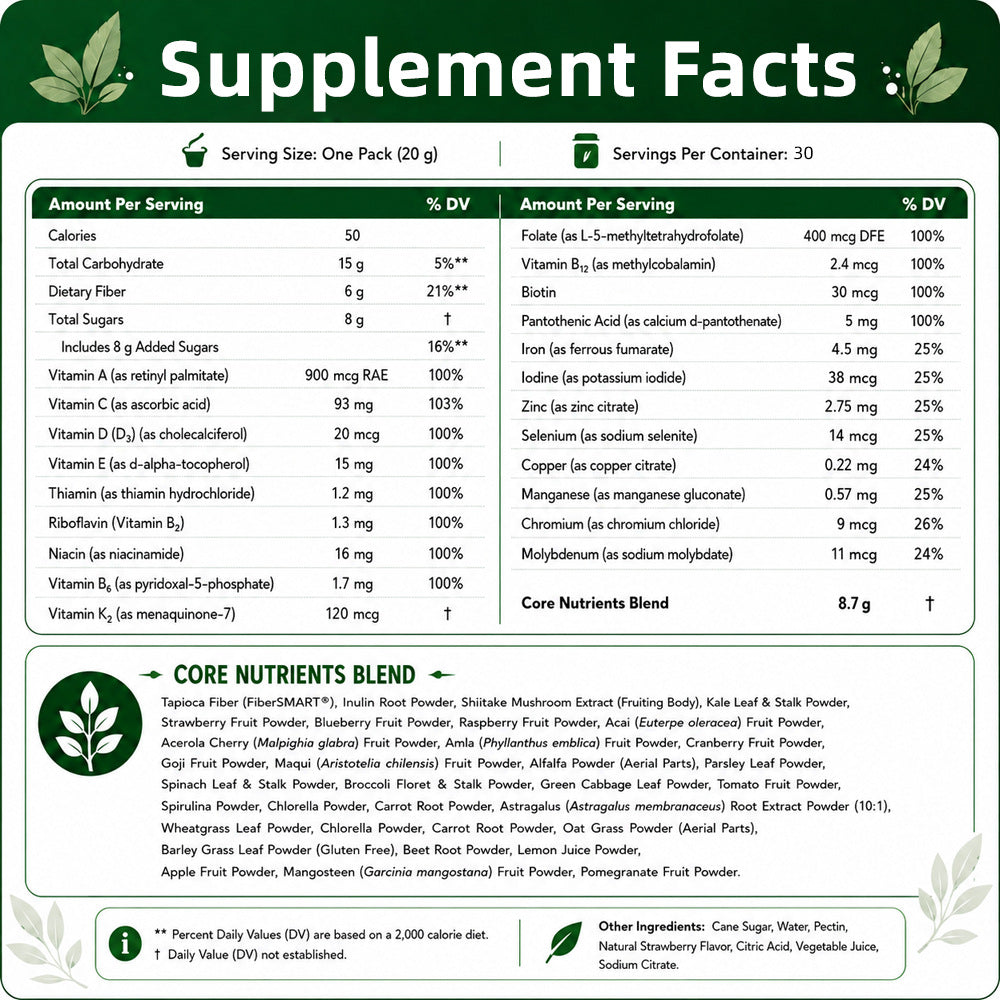 Spirulina Greens Gummies | Superfood Blend (30 Servings)