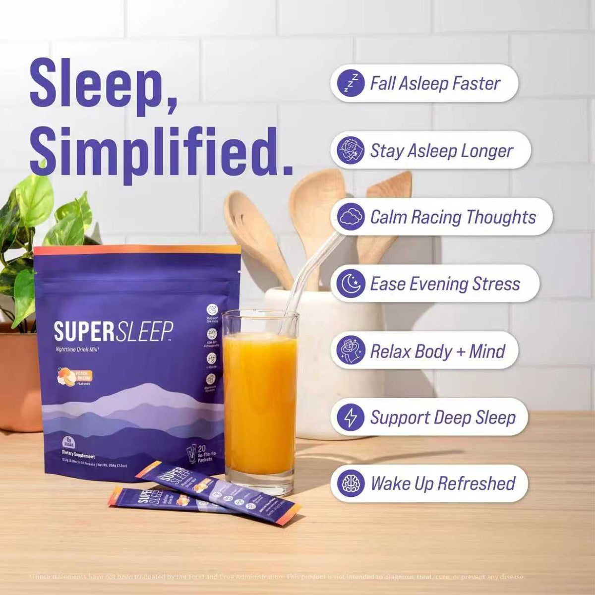 SUPERSLEEP Hormone-Free Restorative Sleep Mix | 6-in-1  formula