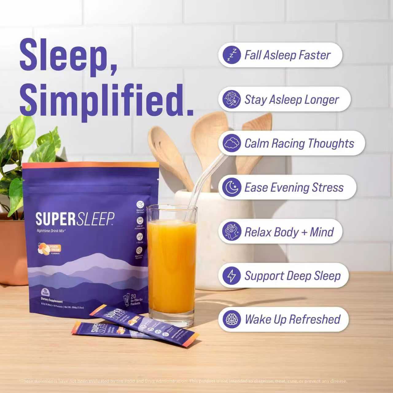 SUPERSLEEP Hormone-Free Restorative Sleep Mix | 6-in-1  formula