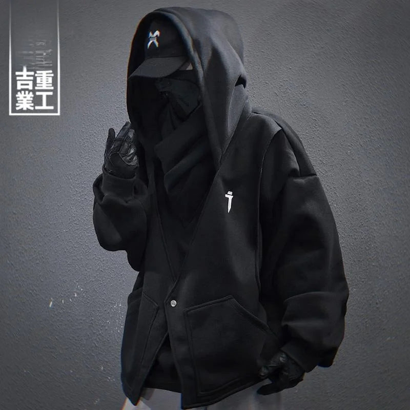 Embroidered High-Neck Layered Heavyweight Sweatshirt