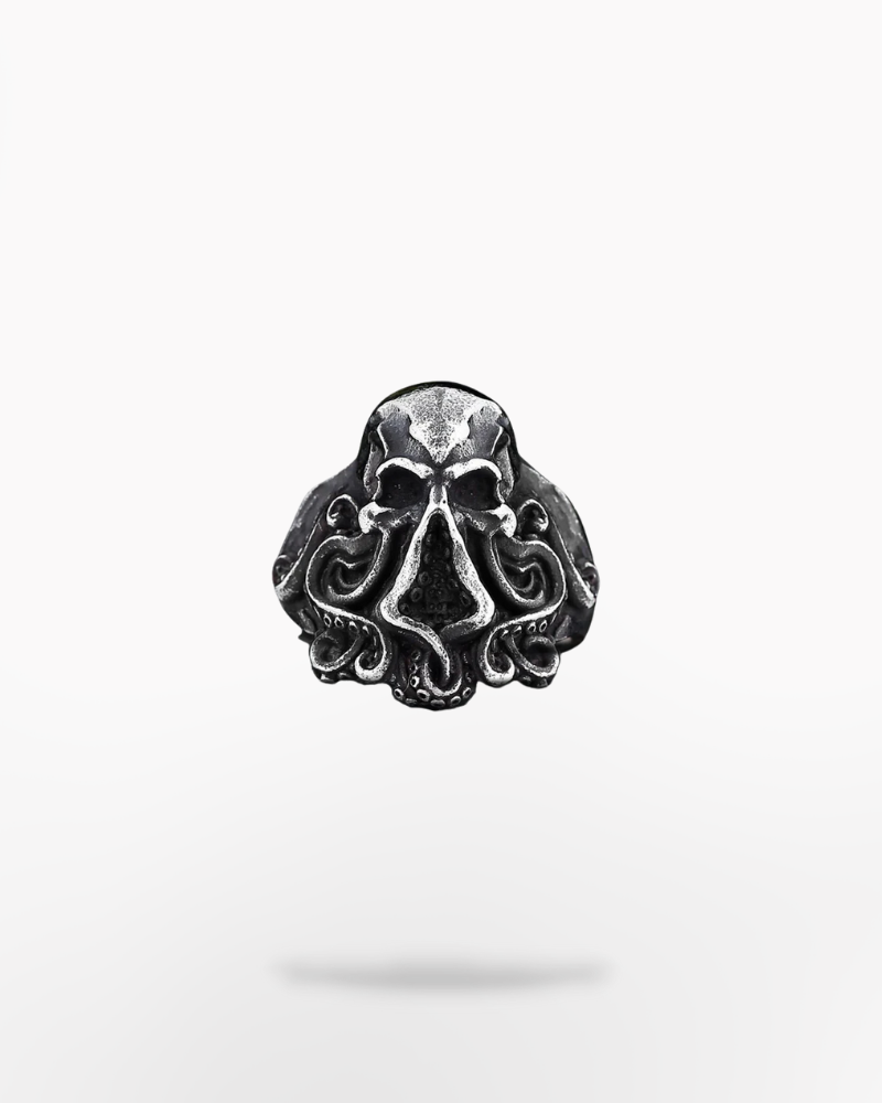 Techwear Octopus Skull Ring