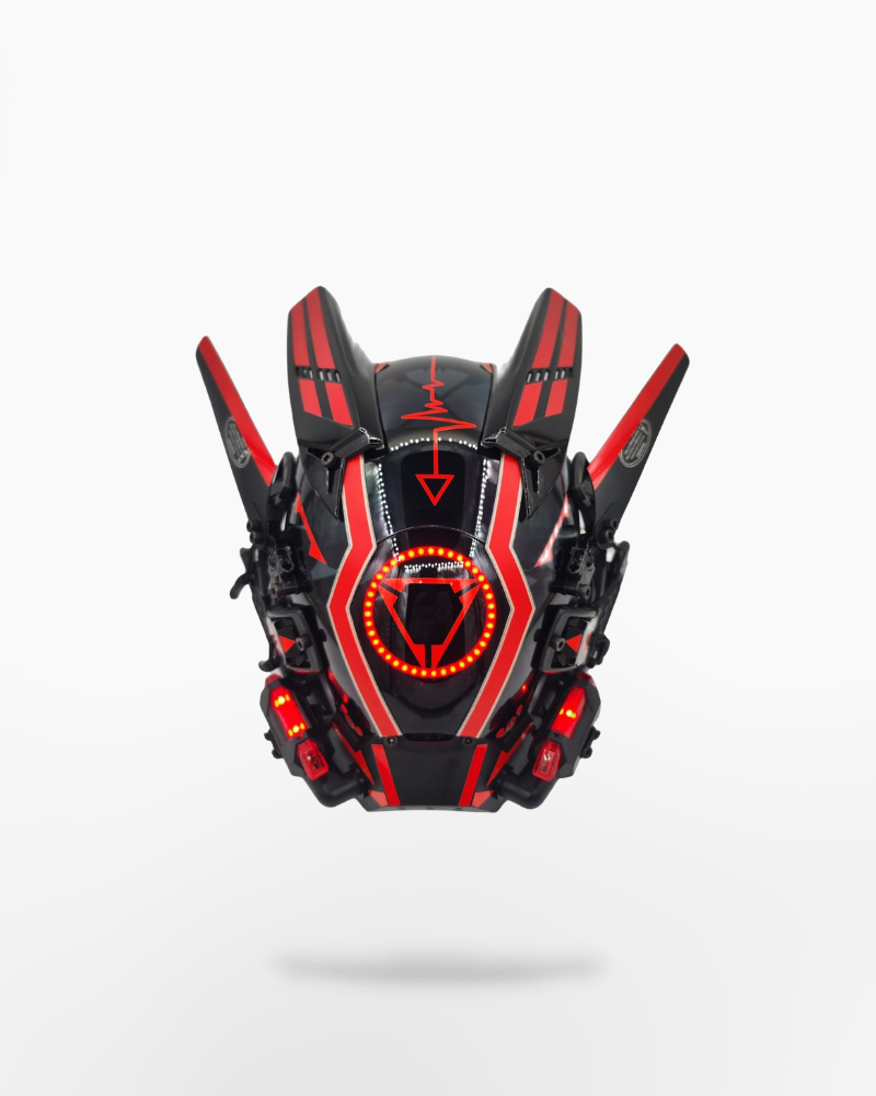 Techwear Red Cyberpunk Helmet