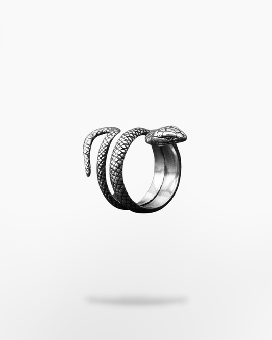 Techwear Snake Silver Ring