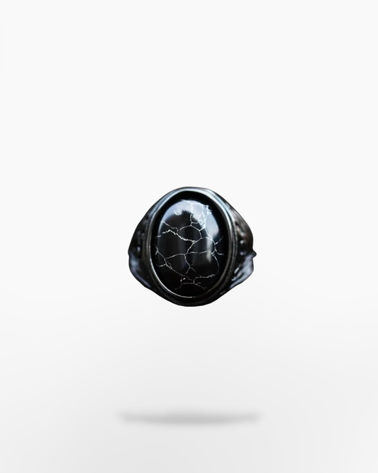 Techwear Black Turquoise Ring
