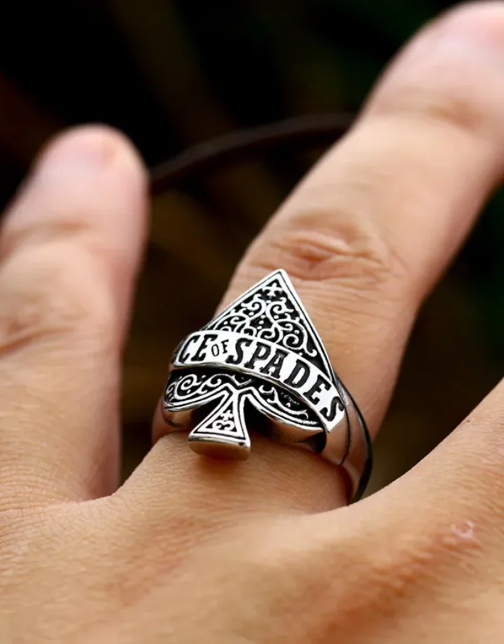 Techwear Ace of Spades Ring