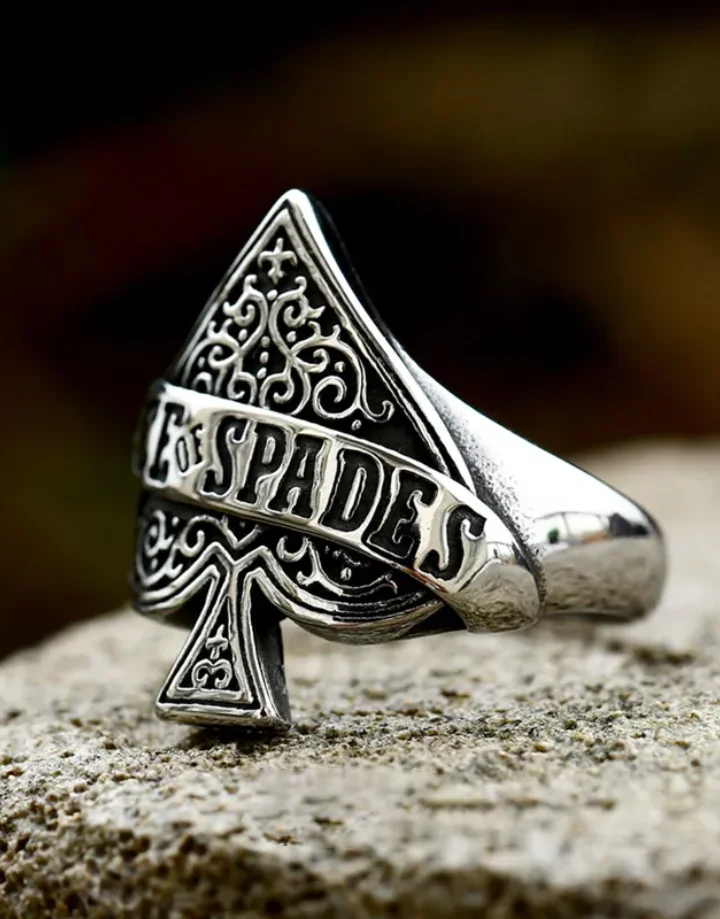 Techwear Ace of Spades Ring
