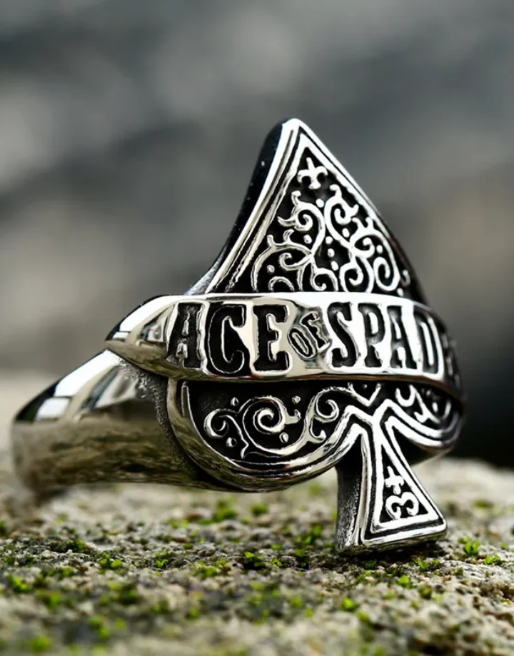 Techwear Ace of Spades Ring