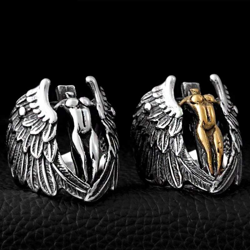 Techwear Angel Feather Ring