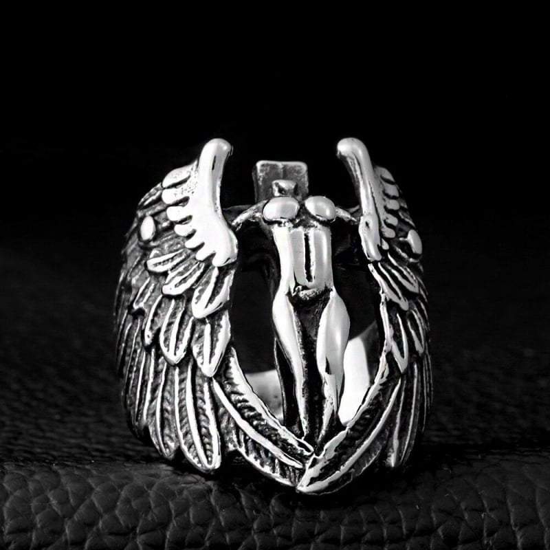 Techwear Angel Feather Ring