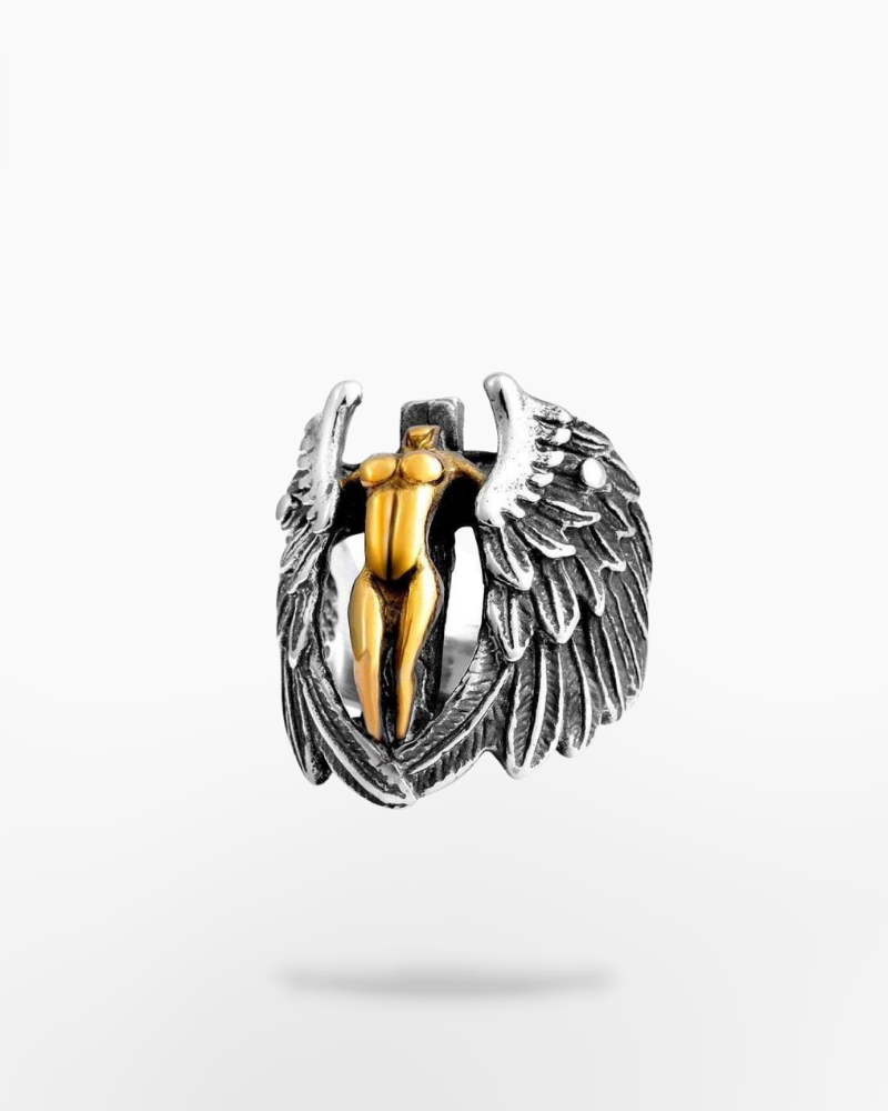 Techwear Angel Feather Ring