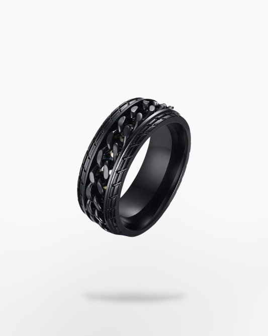Techwear Black Chain Ring