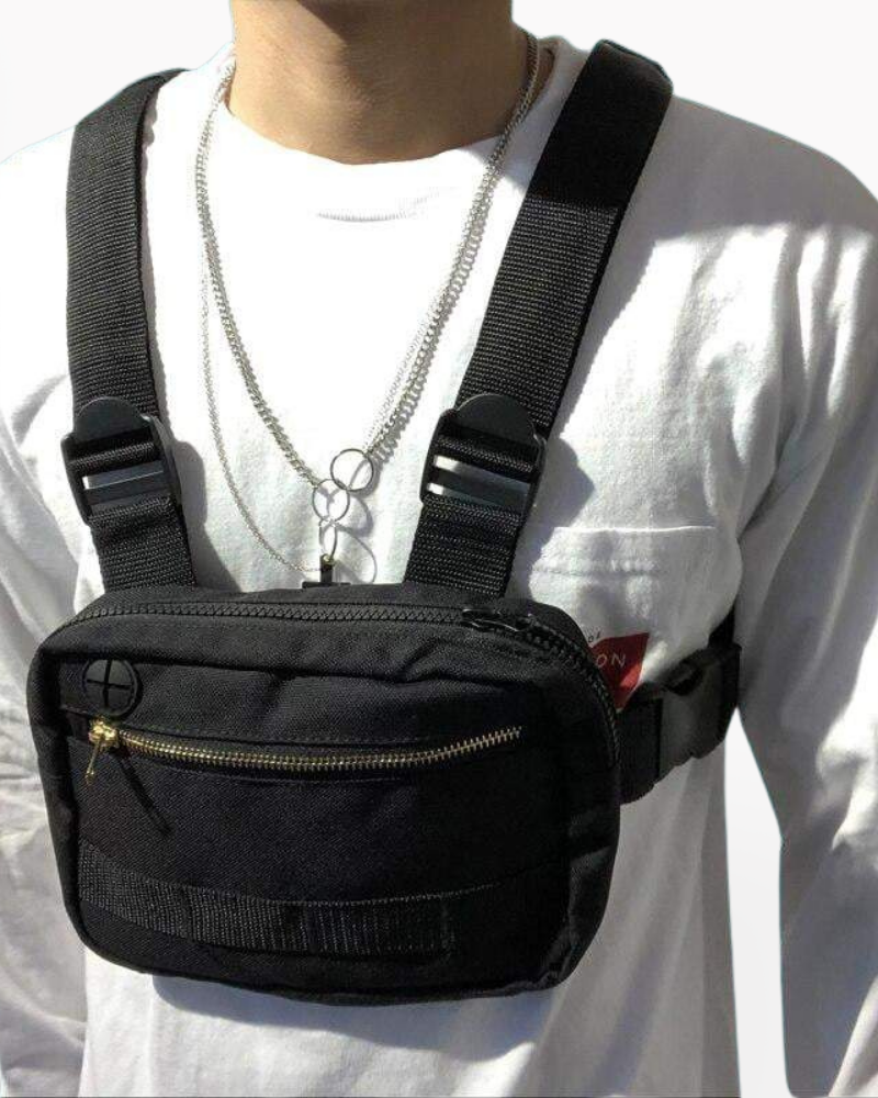 Techwear Black Chest Bag