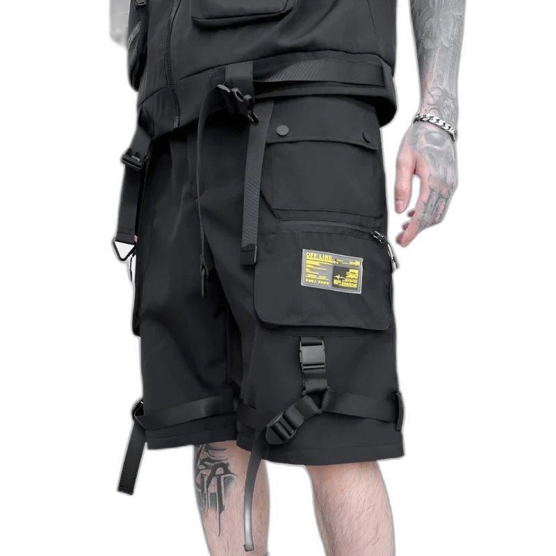 Black Cotton Cargo Shorts